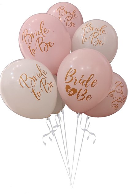 10 بالونات باستيل مطبوعة بعبارة Bride To Be لحفلات توديع العزوبية، باللون الذهبي الوردي غير اللامع، باللون الأبيض، باللون الوردي الفاتح