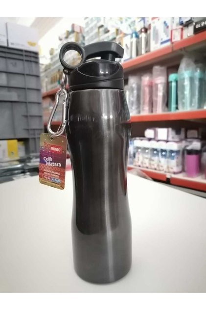 Metal Siyahı Rengi 1 Adet 750 Ml Çelik Matara / 2627 - Sağlığa Uygun / Matara