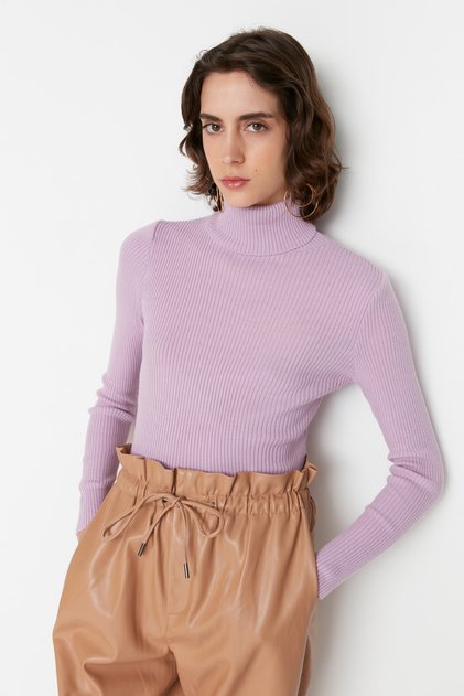 Lila Basic garbós kötöttáru pulóver TWOAW21KZ1279