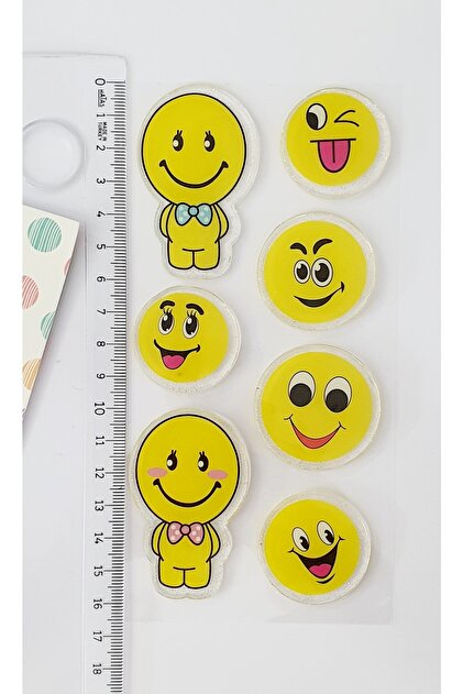 RMC Design Giraffe Jel Sticker Smiling Faces Emoji 3 Boyutlu