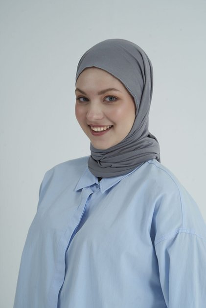 Women's Hijab Combed Cotton Shawl Gray