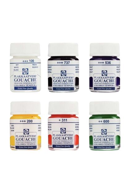 Guaj Boya 16 ml 6'lı Set Ana Renkler