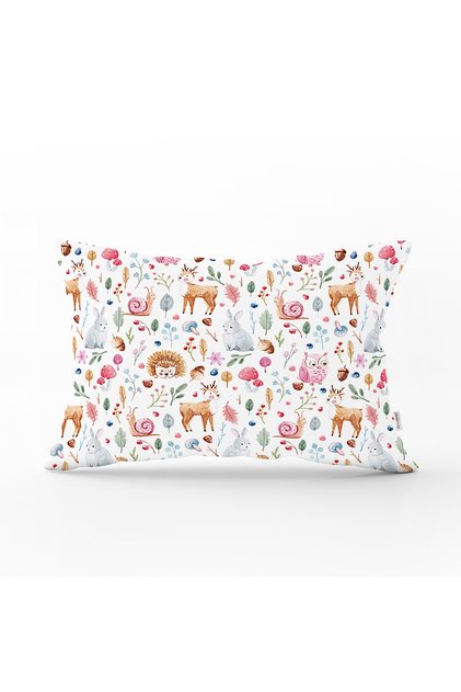 Watercolor Cute Animals Design Kids Room Rectangular Cushion Throw Pillow Cover