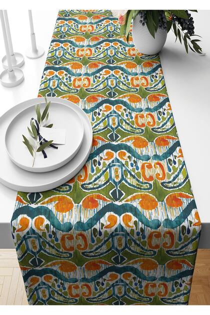 Runner 40*140 Cm Ikat Patterned Suede Woven