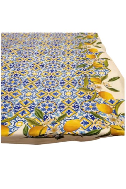 Lemon Blue Table Cloth