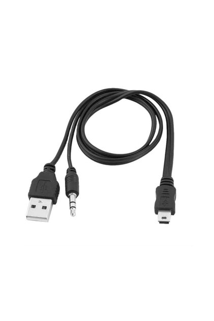 Müzik Kutusu Mp3 Mp4 Usb Şarj Ve 3.5mm Aux Kablo - Usb To 5 Pin Mini Usb - Aux Kablo