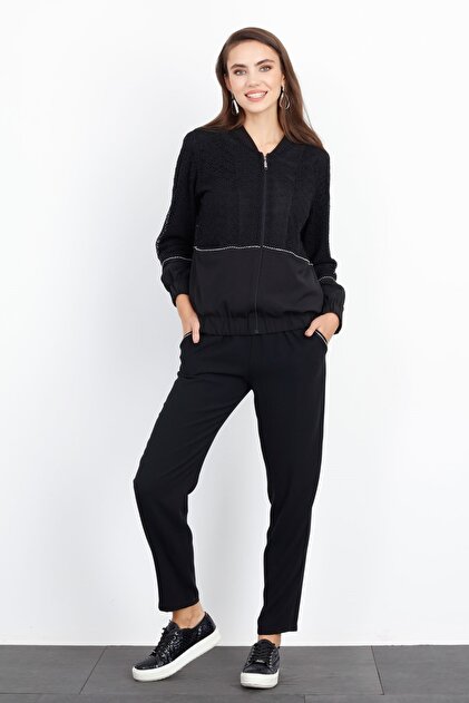 Moda İlgi Modailgi Havuç Paça Cepleri Taşlı Pantolon Siyah - 1