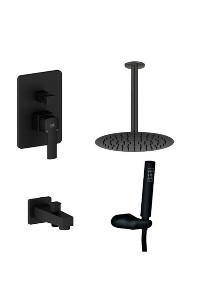 Mta160-s Fully Built-in Shower Set Pedra Black Ceiling
