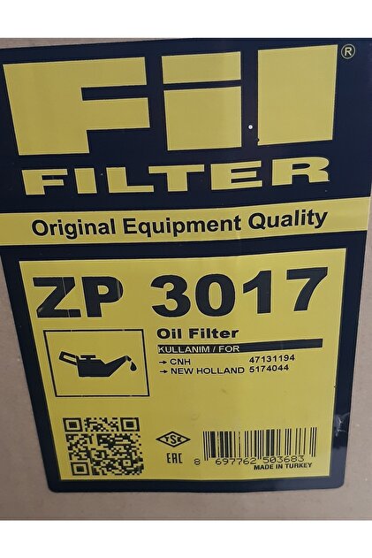 FİL FİLTRE Fil Filter Zp 3017 Newholland Yağ Filtresi - Fiyatı