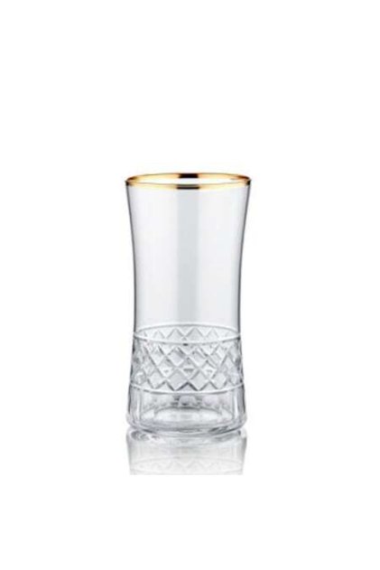 Istanbul Classic Tall Glass Gold - Transparent Set of 6