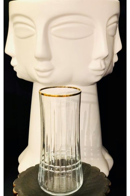 Aheste Diamond Gold Set of 6 Lemonade Glasses