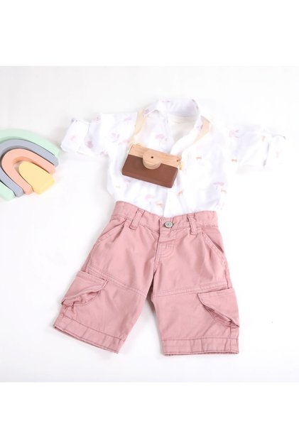 Canvas Pocket Shorts Dried Rose Color