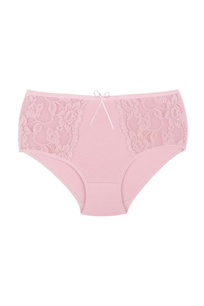 Pink Cotton Lace Sides Plus Size Women's Panties