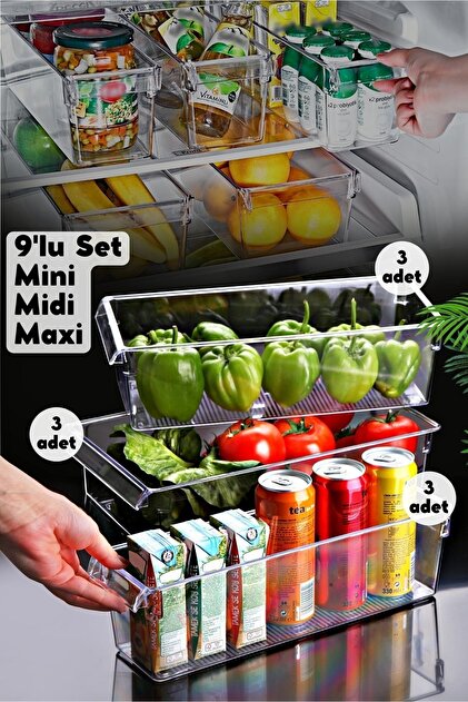 Big East DVD コレクション 9枚セット Nandy Home 9'lu Set Tall Clear Buzdolabı & Dolap Içi Düzenleyici