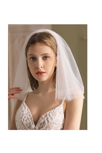 Double Layered Veil Bridal Wedding Cap,Voilet Bridal Veil With Buckle