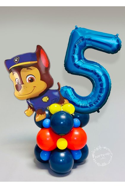 Blue Number Balloon Paw Patrol Characters Balloon Welcome Set Claw Gang