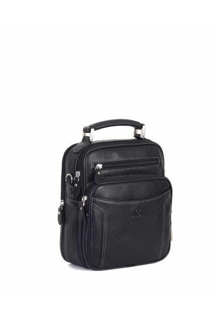 306 Genuine Leather Men's Hand and Shoulder Strap Bag Black