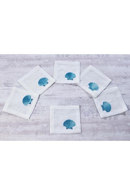 6-Piece Cocktail Napkin Mussel (blue)