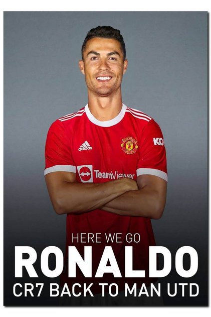 Ahşap Tablo Cristano Ronaldo Tekrar Manu'da Görseli (50x70 Cm Boyut)