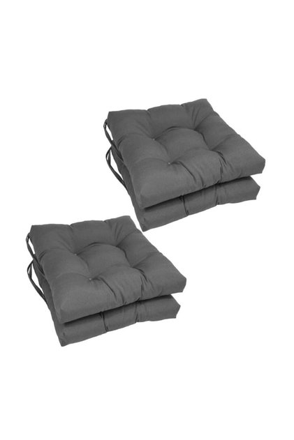 4'lü Antrasit Gri Renk Pofidik Kare Sandalye Minderi Gri 40 X 40 Cm