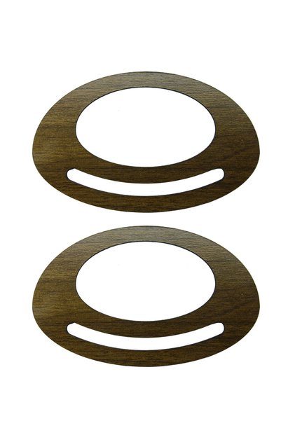 Wooden Bag Handle MDF Handle Walnut (1 PAIR) Semi Circle