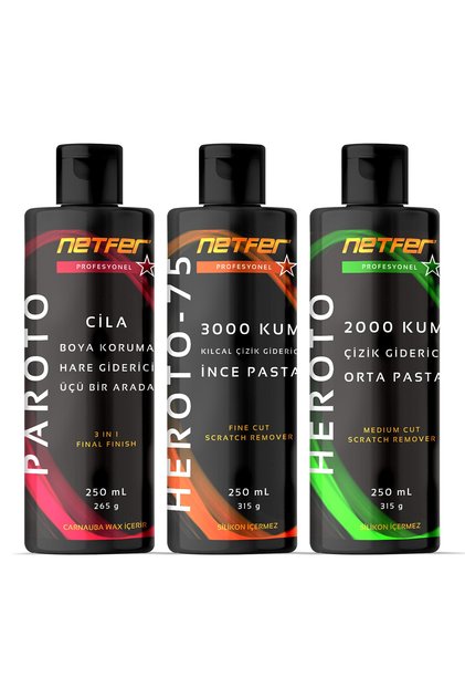 3'lü Ince Orta Pasta Cila Set - 3x250 Ml