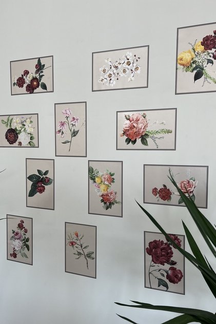 12 Pieces of Paintings with Static Electricity - Poster Flower (Model -1)