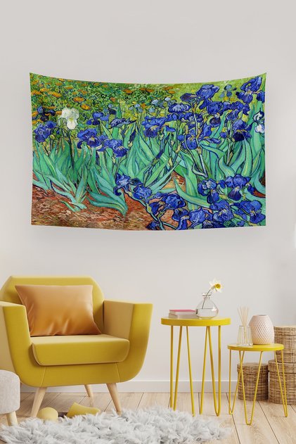Covor de acoperire de perete cu flori de iris Van Gogh
