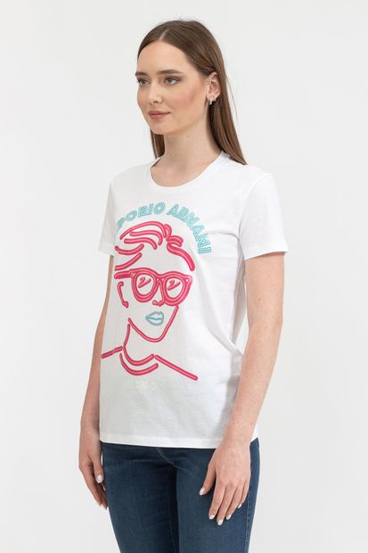 Emporio Armani Regular Fit %100 Pamuklu Kadın T-shirt - 2