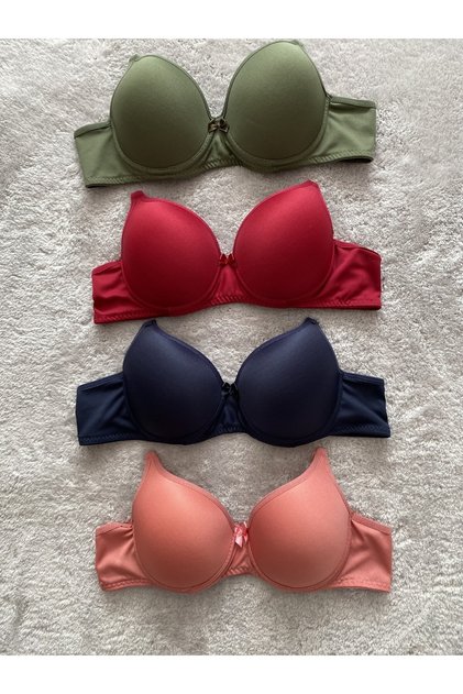 Women's Underwire Padded 4-Piece Bra Set