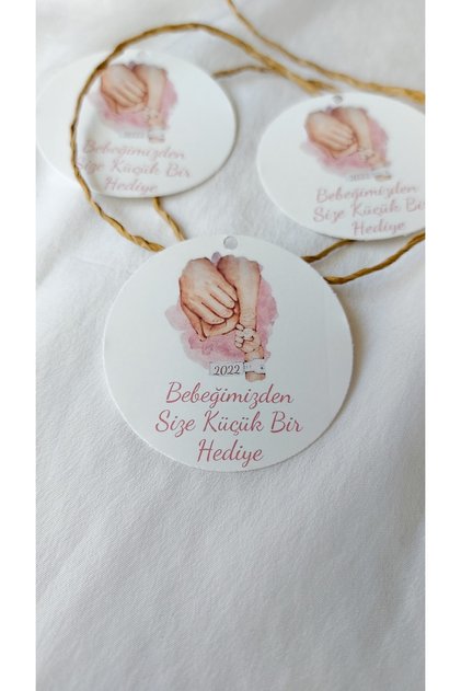 Baby Girl Gift Tag - Perforated (5x5cm) 50 Pieces