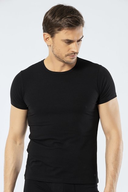 Pamuklu & Likralı, O Yaka Kısa Kollu Erkek T-shirt