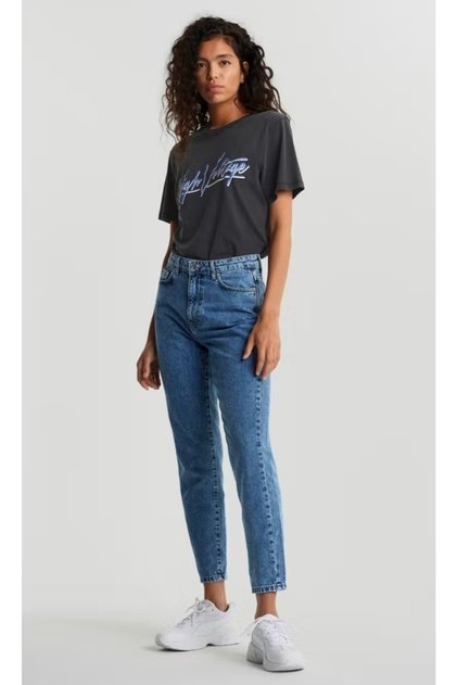 Kadın Mavi Gt Dagny Mom Jeans Denim Kot Orjinal Ithal Bayan Pantolon