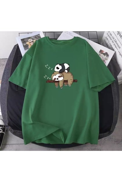 Women's Panda Koala Printed Oversize T-shirt