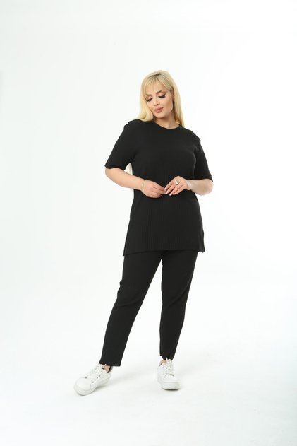 Women's Short Sleeve Elastic Waist Comfortable Double Cotton Camisole Set
