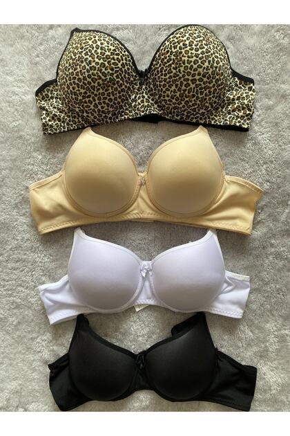 Women's Underwire Padded 4-Piece Bra Set
