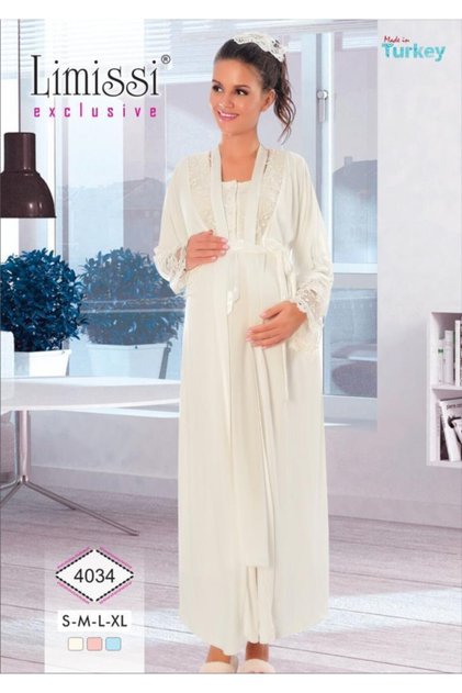 6005 Hamle Maternity Nightgown Dressing Gown Set