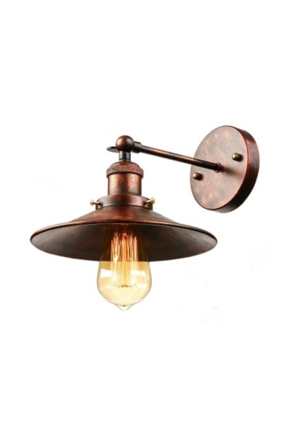 Retro Rustic Copper Antique Articulated Movable Headboard Metal Wall Sconce Hat Diameter:22cm