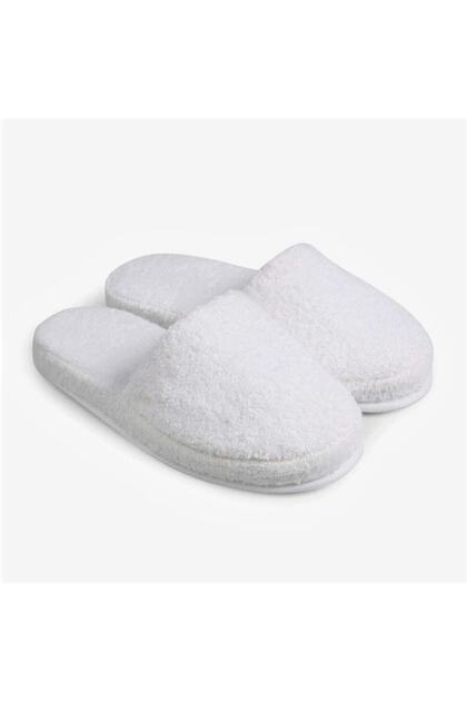 Unisex Ecru High-Sole Towel Bathroom Slippers