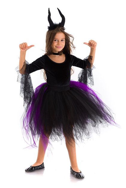 Halloween Cadı Catherina Kostümü Mor