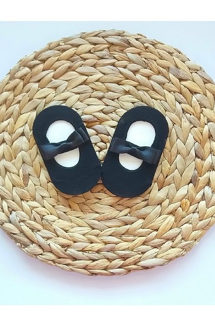 Baby Girl Black Satin Bow Ballerina Ballet