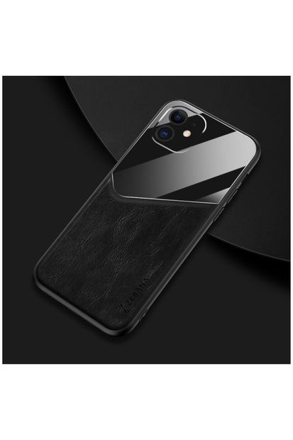 Dara Aksesuar Apple Iphone 11 Uyumlu Telefon Kılıfı Zebana New Fashion Deri Kılıf Siyah - 1