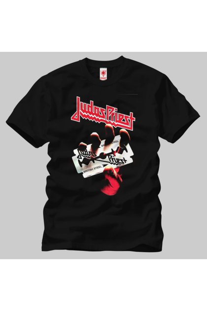 تي شيرت رجالي من الفولاذ البريطاني من Judas Priest