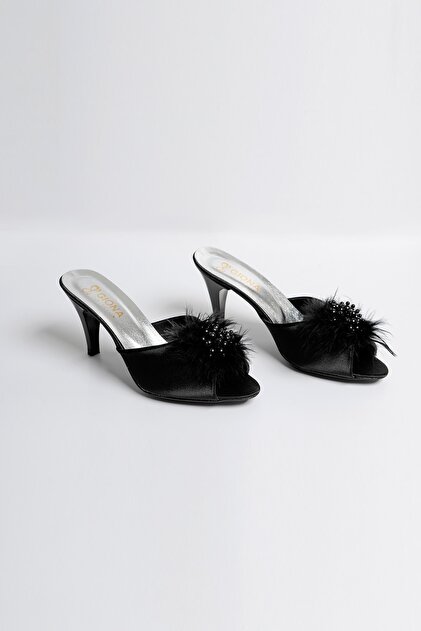 Heeled Hairy Bridal Dowry Slippers