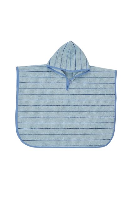 100% Cotton Blue Colored Striped Poncho
