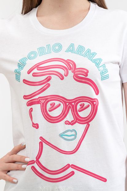 Emporio Armani Regular Fit %100 Pamuklu Kadın T-shirt - 6