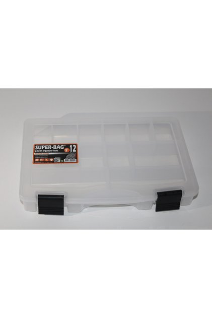 Super Bag - 9" Power Şeffaf Organizer Kutu 12 Bölmeli
