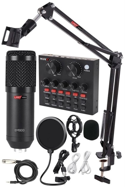 HavuzElektronik Bm800l Live Set Efektli Ses Kartı Mikrofon Stand