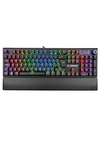 Rampage Kb-r92 Thunder Blue Switch Rgb Ledli Bilek Destekli