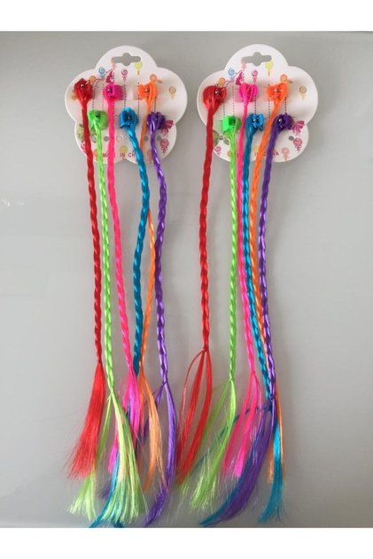 Colored Braid Hair Hairpiece - Braid Snap Fastener Latch Buckle Colored 2 Pack (12 Braid Hair)